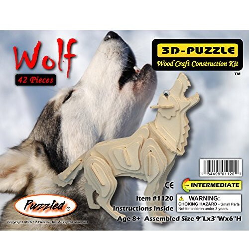 Puzzled Grey Wolf 3D Woodcraft Construction Kit