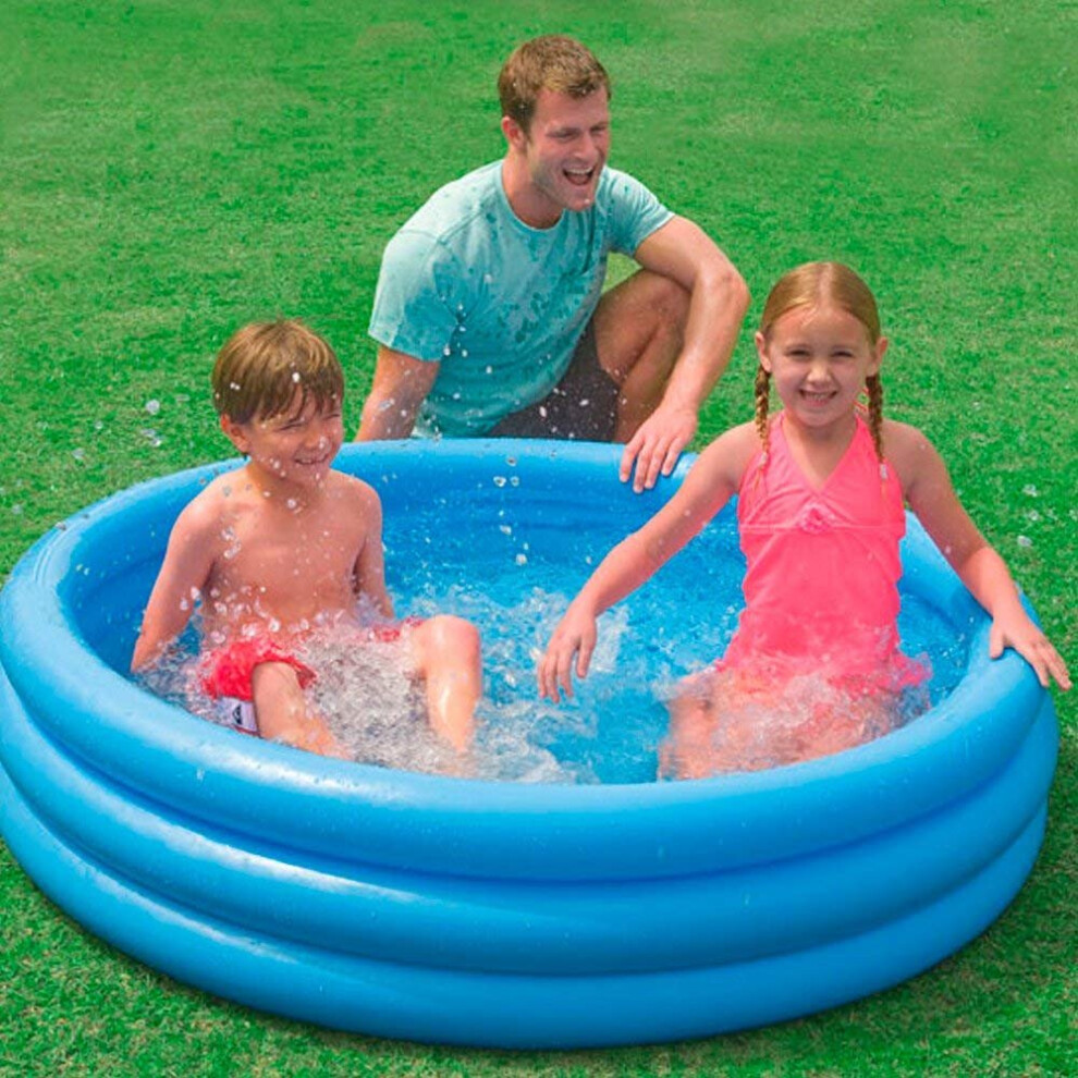 Intex 3 Ring Crystal Blue Pool Inflatable Paddling Pool Water Garden