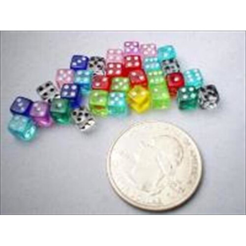 Tiny Dice: Deluxe Transparent: 30pc assorterede farver