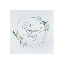 'Our Special Day' Gold Geometric Gold with Greenery Guest Book Wedding Celebrations