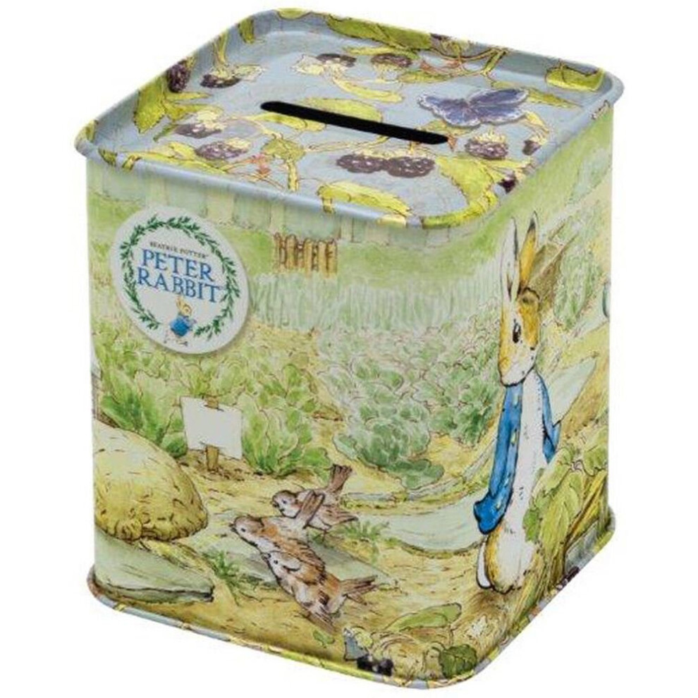 Peter Rabbit Square Money Tin/ Money Box/ Keepsake Gift Luck & Luck