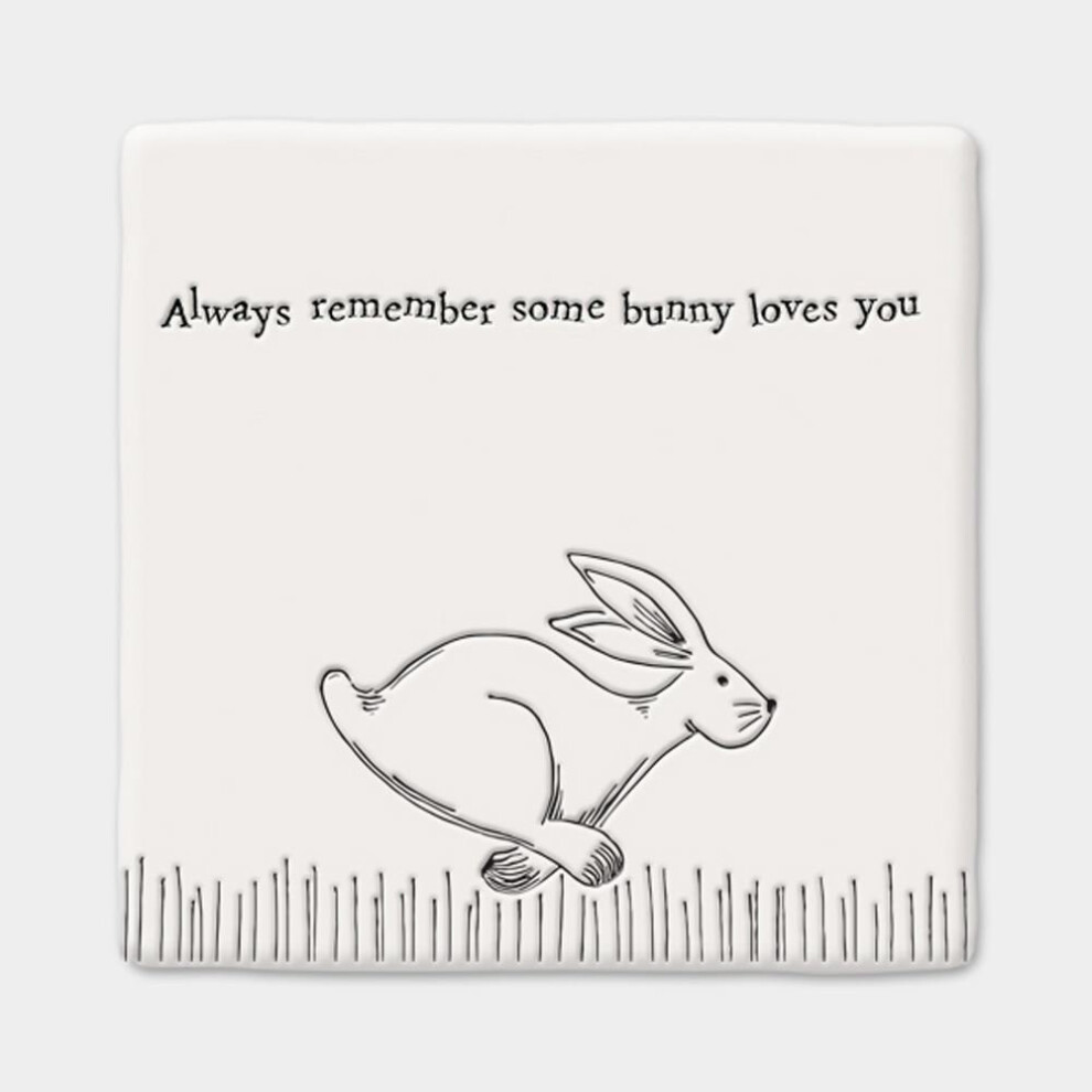 East of India Porcelain Square Coaster ' ..some bunny loves you' - Gift