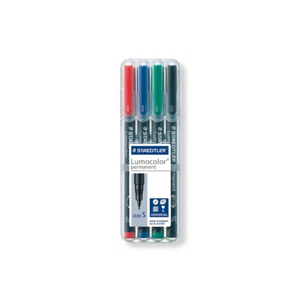 Staedtler ST 313 WP4 Feinschreiber Universalstift Lumocolor Permanent, Pack 4