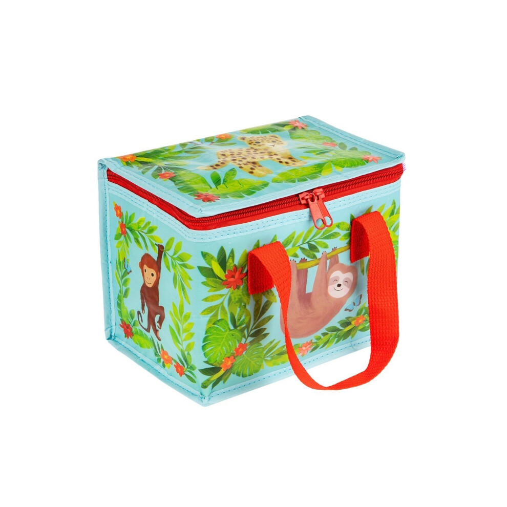 Blue & Green Happy Sloth Jungle Children's Lunch Cool Bag