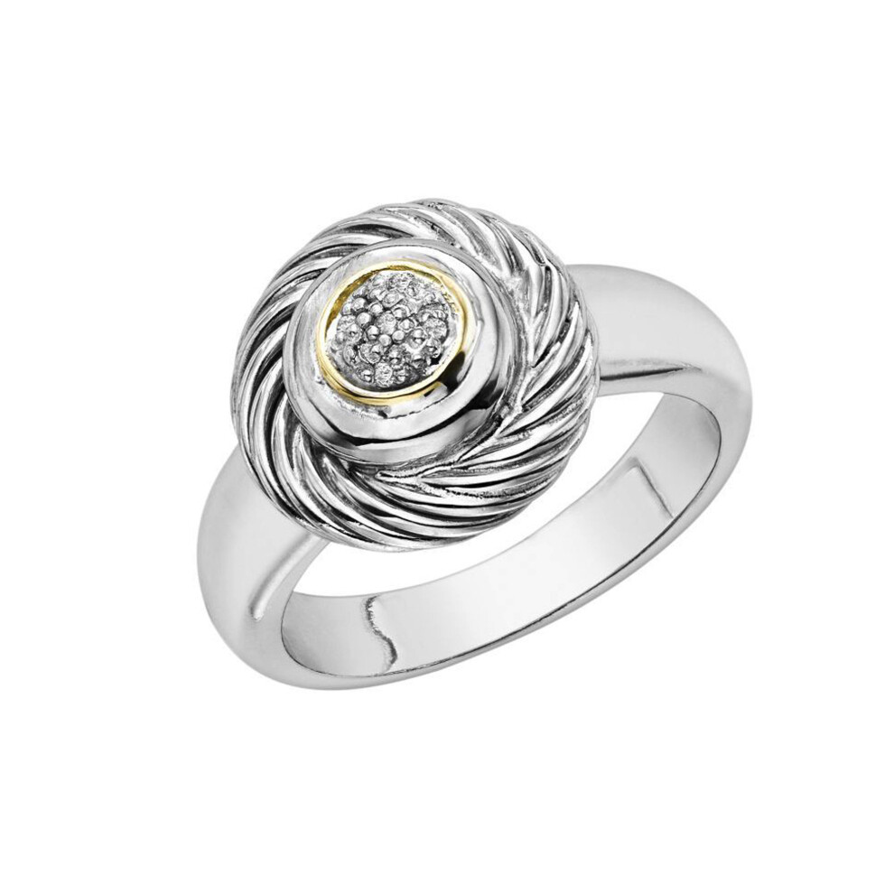 (7, Yellow) 18k Gold And Sterling Silver Diamond 0.03ctw Ring-image-OPC-PTNCXT-NEW