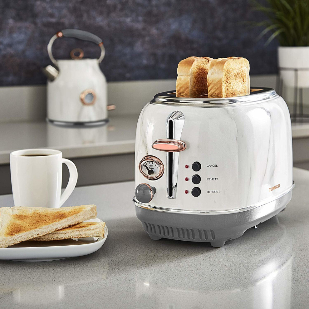 tower-bottega-t20016wmrg-2-slice-toaster--stainless-steel-with-variable-browning-control--defrost--reheat-and-cancel-setting-810-w--marble-rose-gold