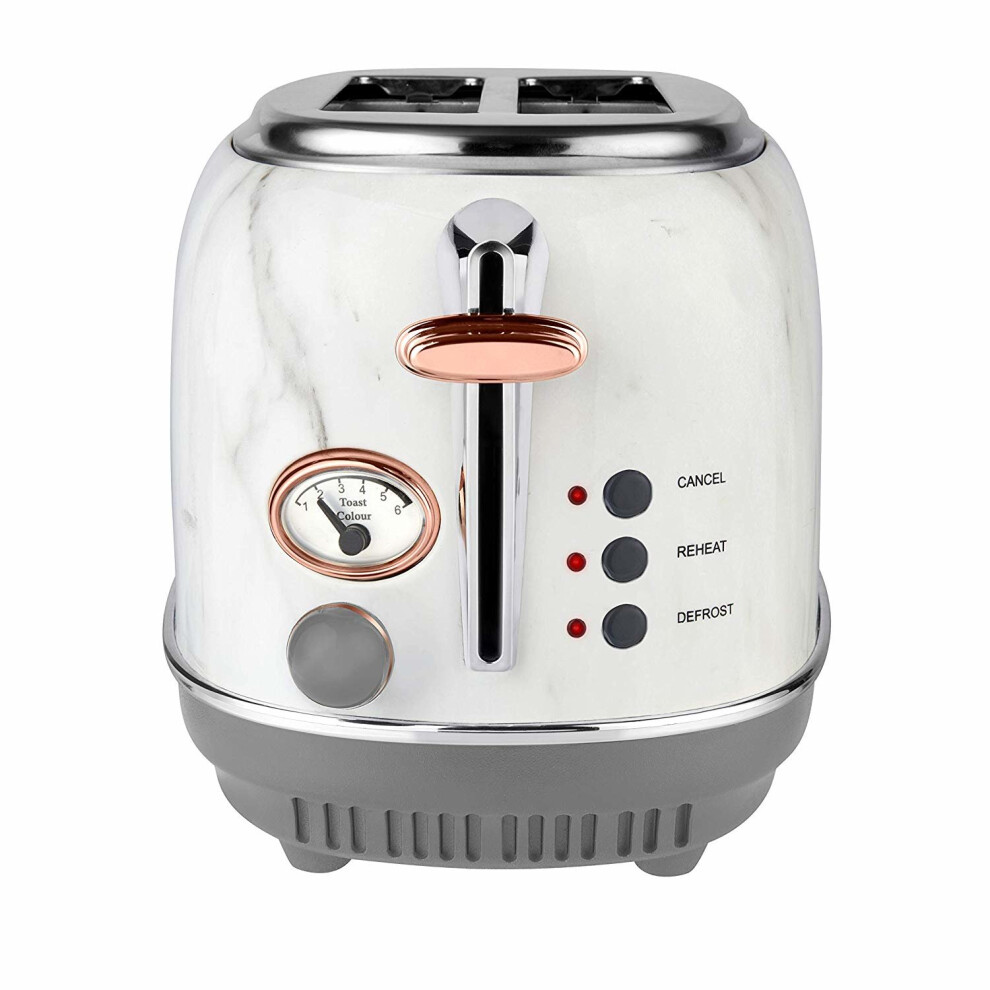tower-bottega-t20016wmrg-2-slice-toaster--stainless-steel-with-variable-browning-control--defrost--reheat-and-cancel-setting-810-w--marble-rose-gold