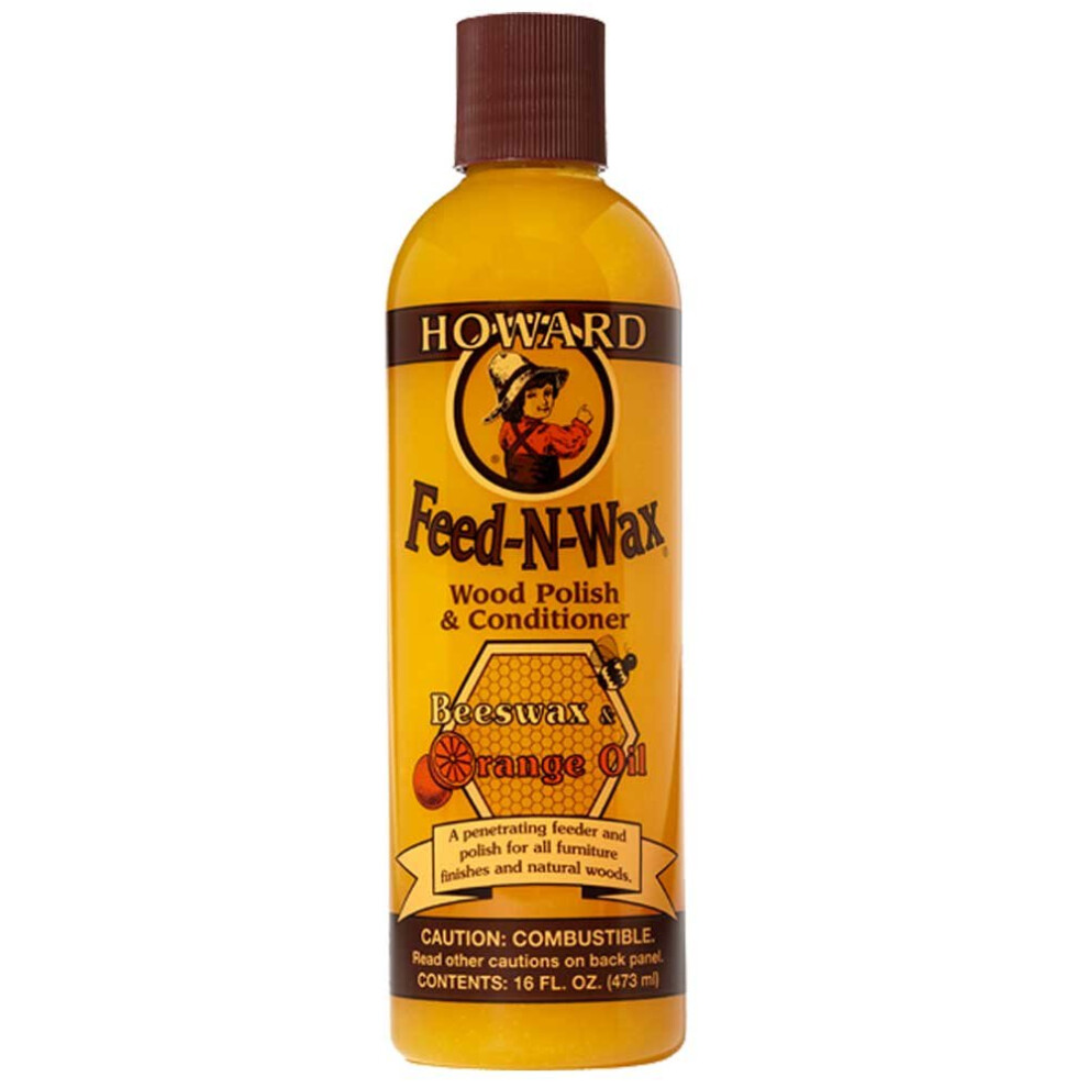 (473ml - 16oz) Howard Feed N Wax Wood Polish & Conditioner