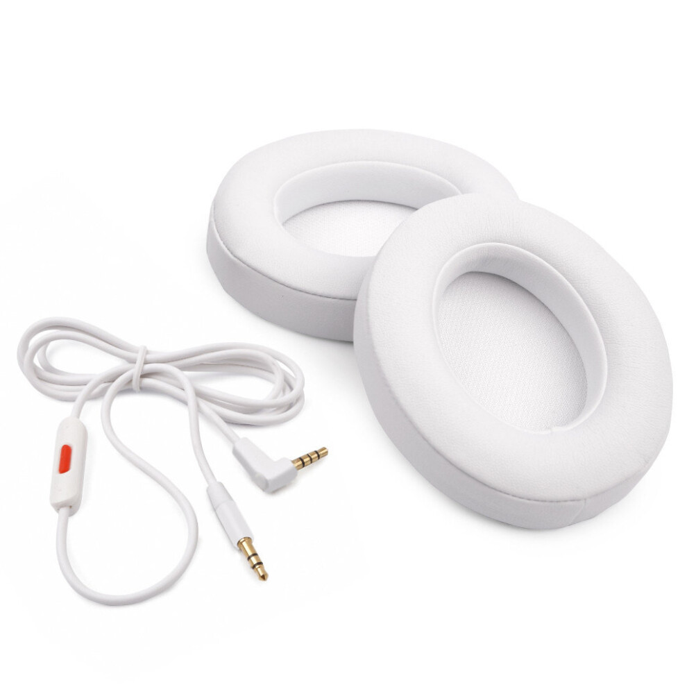Cable & Cushion Kit For Beats Studio 2.0 Headphones - Remotetalk & Earpads White 714929157294