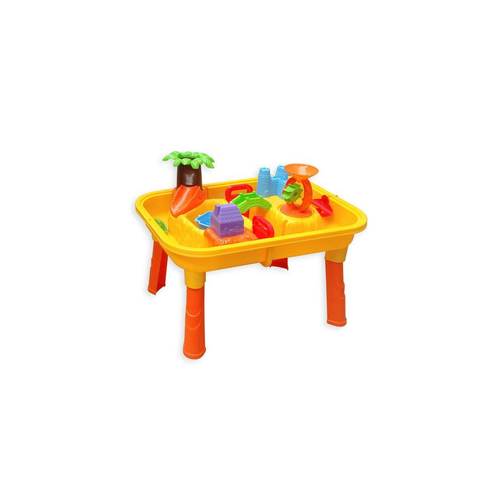 The Magic Toy Shop Palm Sand and Water Table Garden Beach Sandpit Play Equipment Outdoor Kids Toy