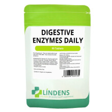 Lindens Digestive Enzymes Daily 90 Tablets w/ Betaine hcl Amylase Papain Lipase