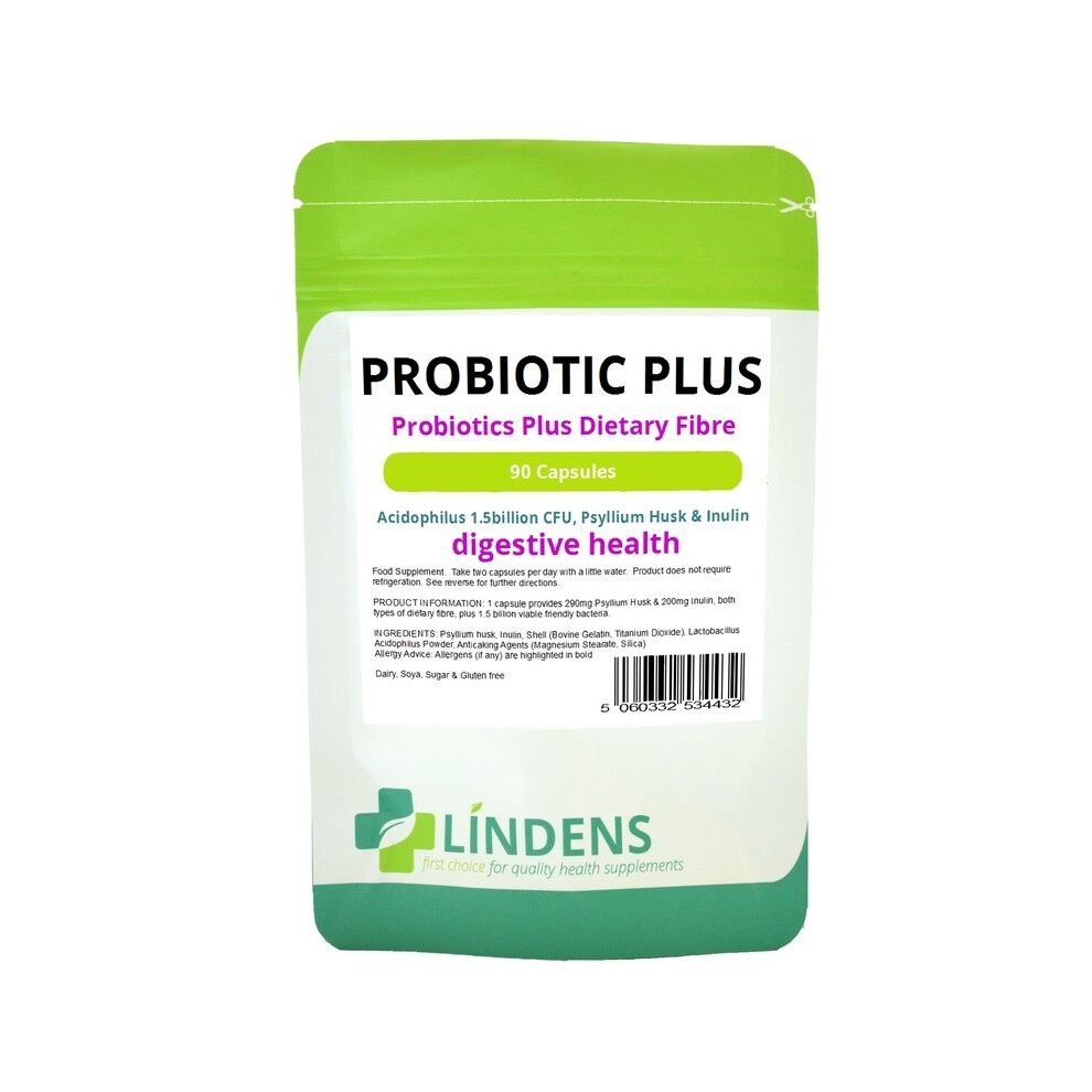 Lindens Probiotic Plus Acidophilus Psyllium Husk Fibre & Inulin 90 Capsules