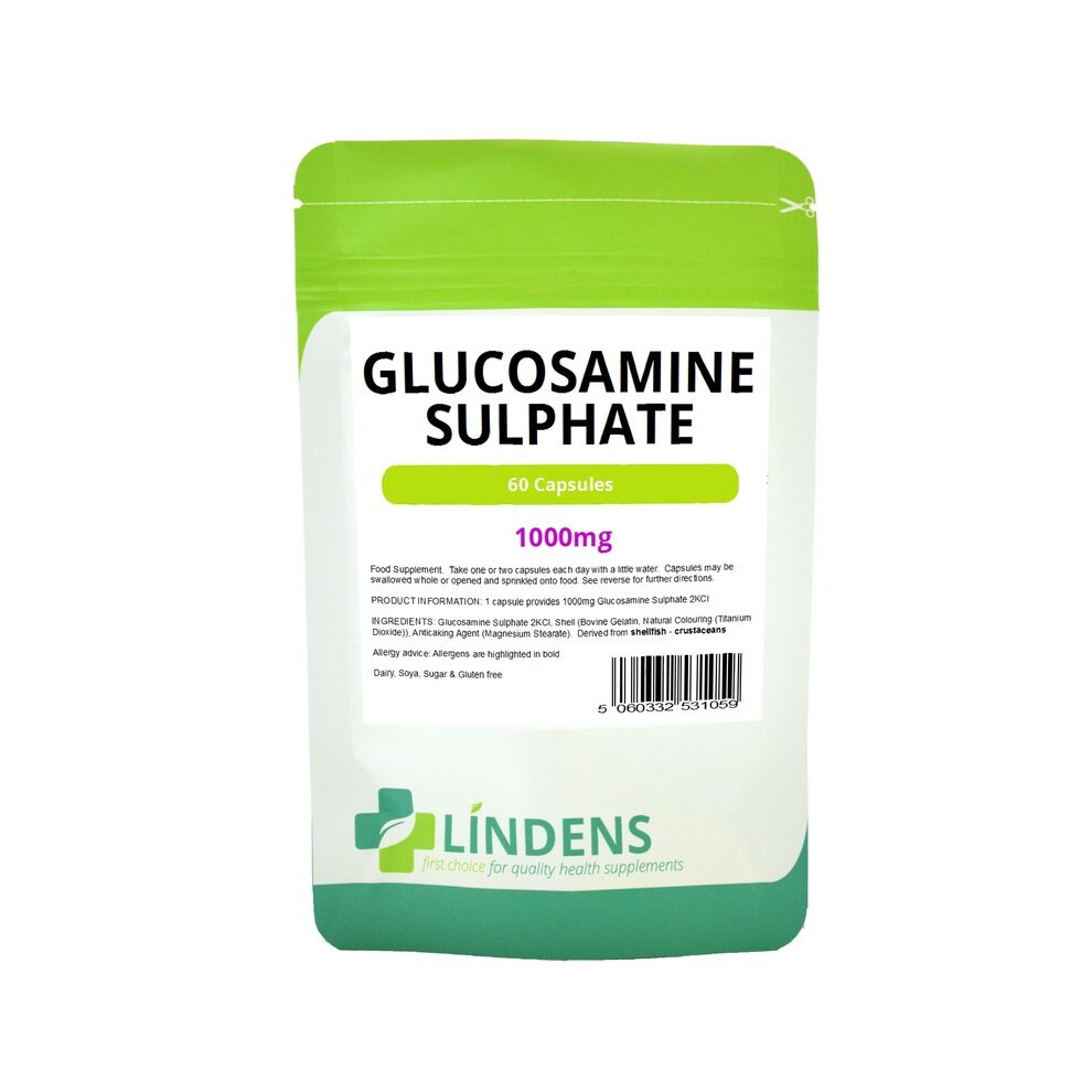 Lindens Glucosamine Sulphate 2KCl 1000mg One A Day 60 Capsules Shellfish Derived