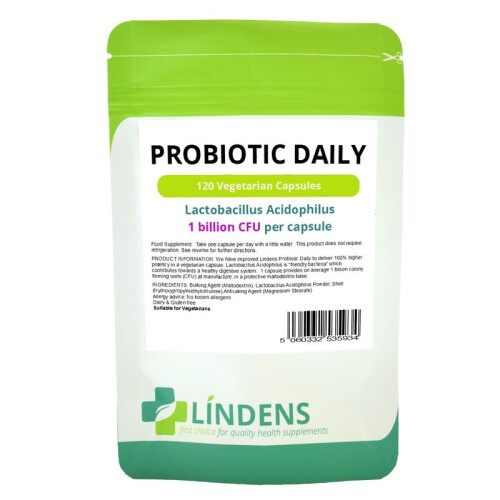 Lindens Probiotic Daily 120 Tablets Lactobacillus Acidophilus Friendly Bacteria