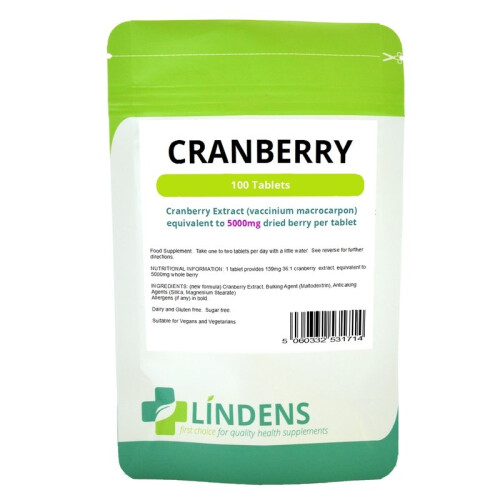 LINDENS Lindens Cranberry Juice, 100 Tablets, 5000mg strength