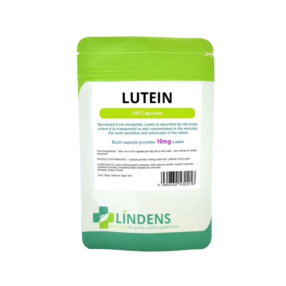 Lindens Lutein tablets 10mg 100 Capsules Quality Natural Health Supplement