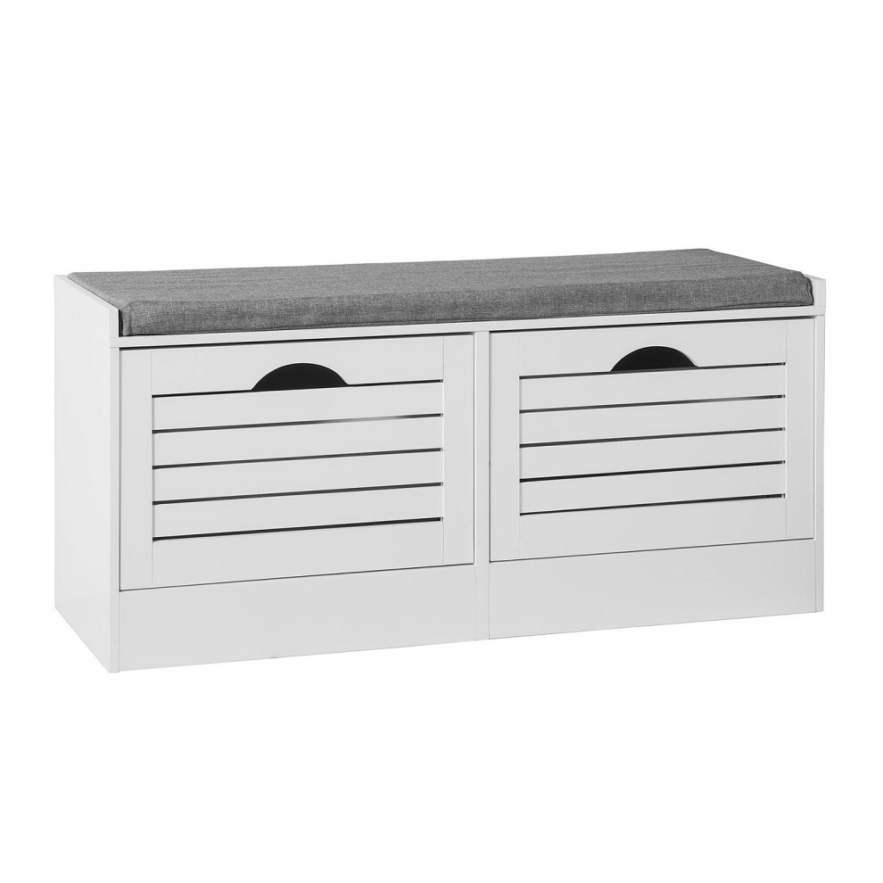 SoBuy® FSR62-W, Shoe Bench Shoe Rack Shoe Cabinet with Flip-drawer