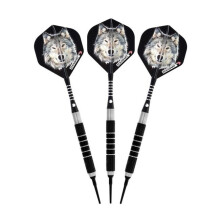 Elkadart 20-1104-18 Elkadart Lone Wolf Soft Tip Darts Silver with Black Knurling - 18 g