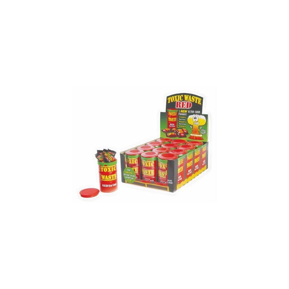 Toxic Waste Red Sour Candy (12 X 42G) Size 12