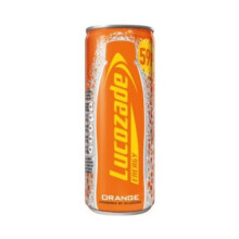Lucozade Orange Can Case of 24 x 250ml Sparkling Orange Glucose Drink