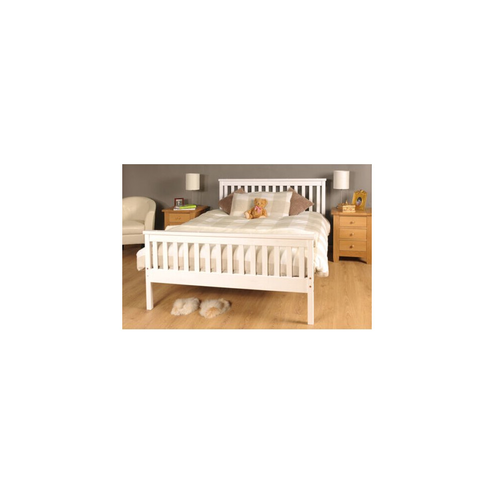 Comfy Living (4Ft6 Double, ) 'Talsi' Wooden Bed Frame White