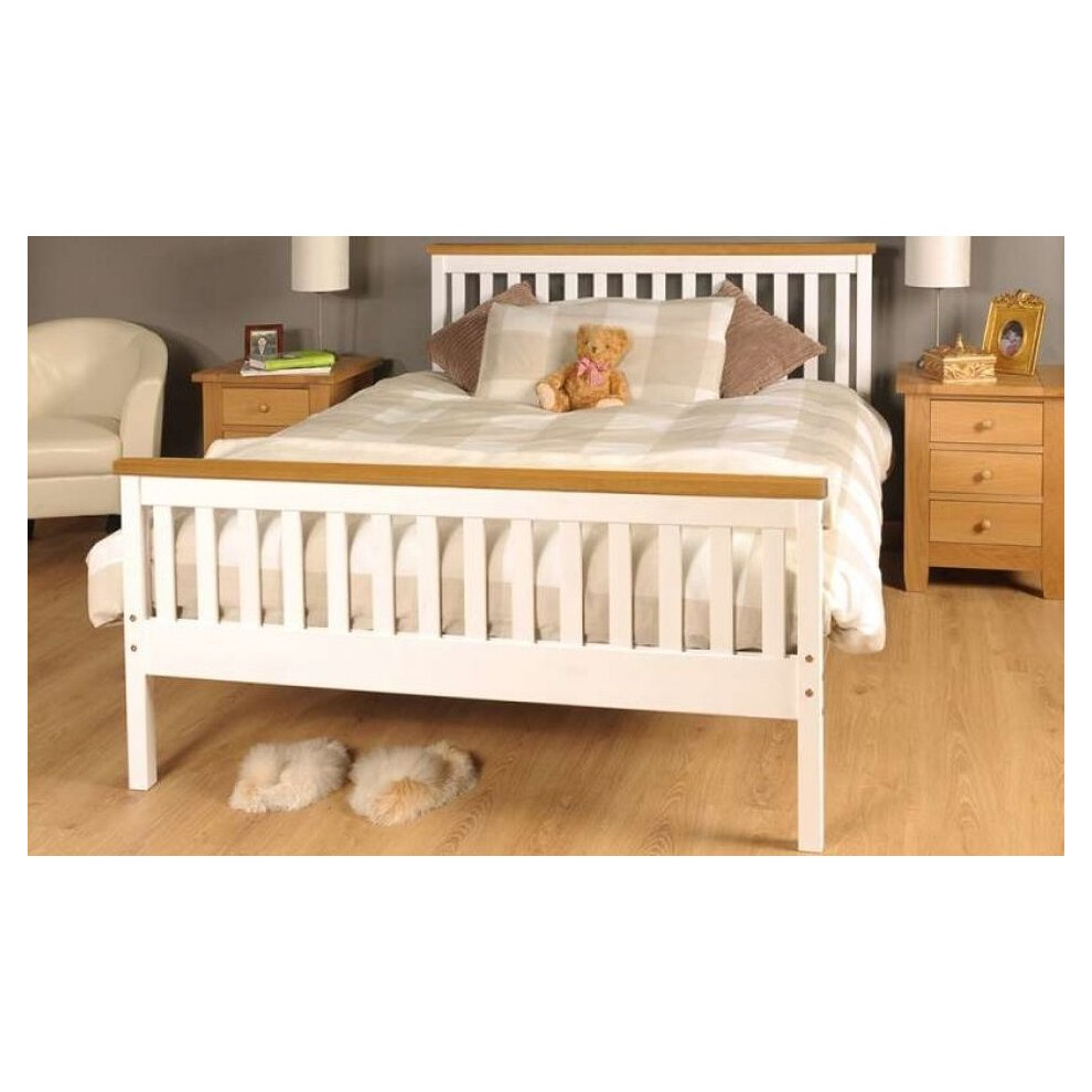 Comfy Living (5Ft Kingsize, Caramel Bar) 'Talsi' Wooden Bed Frame Brown