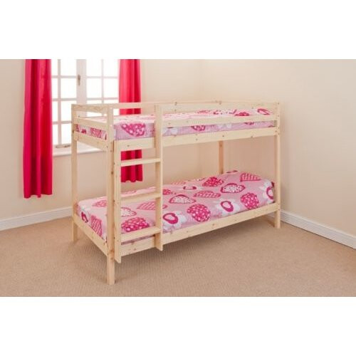 Comfy Living (2ft6 small single, Caramel) Hillingdon Wooden Bunk Bed