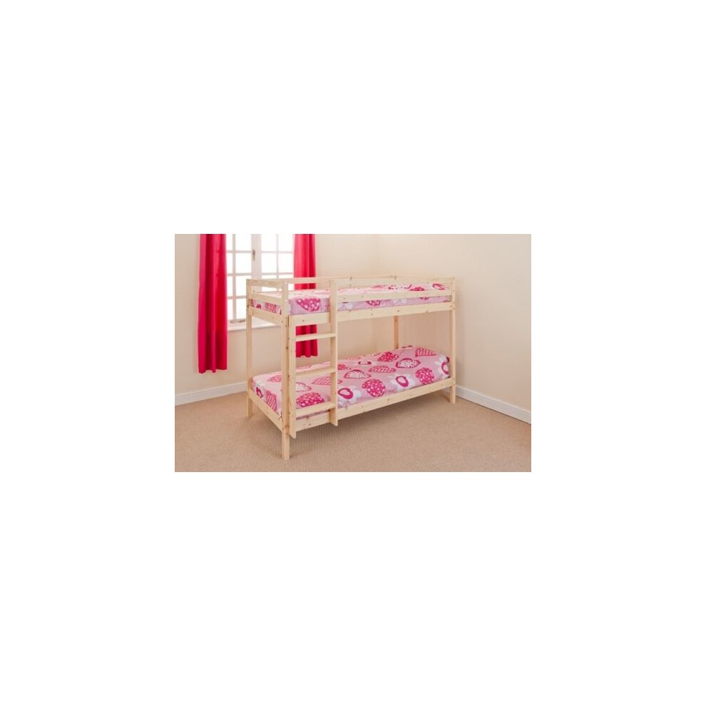 (2ft6 small single, Caramel) Hillingdon Wooden Bunk Bed