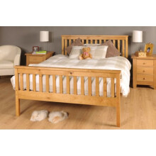(5ft Kingsize, Caramel) Comfy Living &#039;Talsi&#039; Wooden Bed Frame