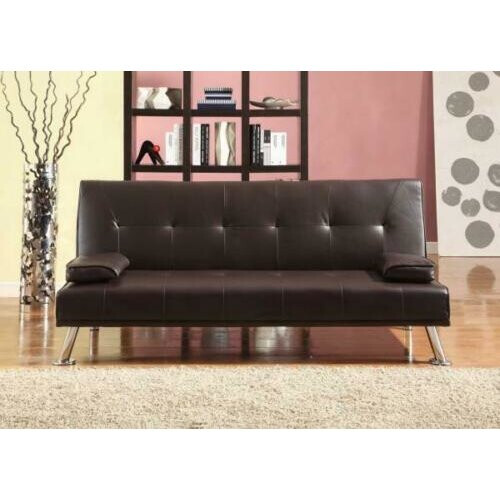 (Brown) Comfy Living Cairns Italian-Style Faux Leather Sofa Bed