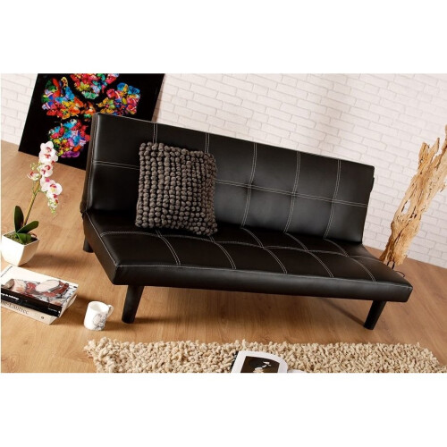 (Brown) Comfy Living Brisbane Faux Leather Sofa Bed
