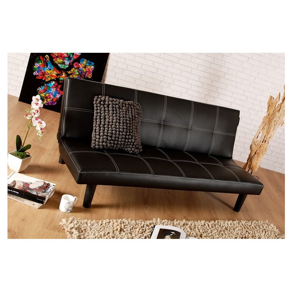 (Brown) Comfy Living Brisbane Faux Leather Sofa Bed