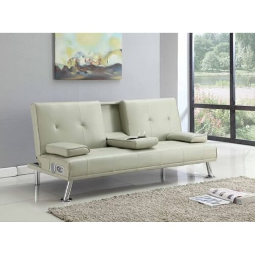 Comfy Living (Cream) Noosa Faux Leather Bluetooth Sofa Bed