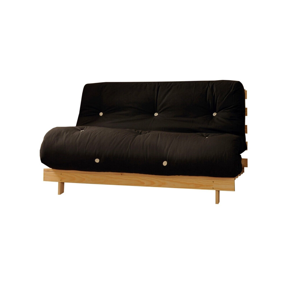 (Black, Small Double) Comfy Living Albury Futon Sofa Bed