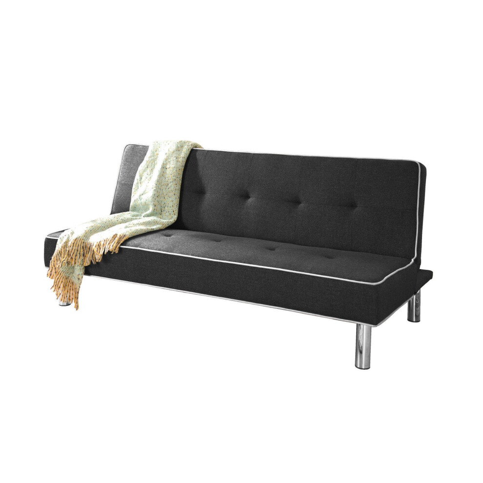 (Black) Hyams Fabric Sofa Bed