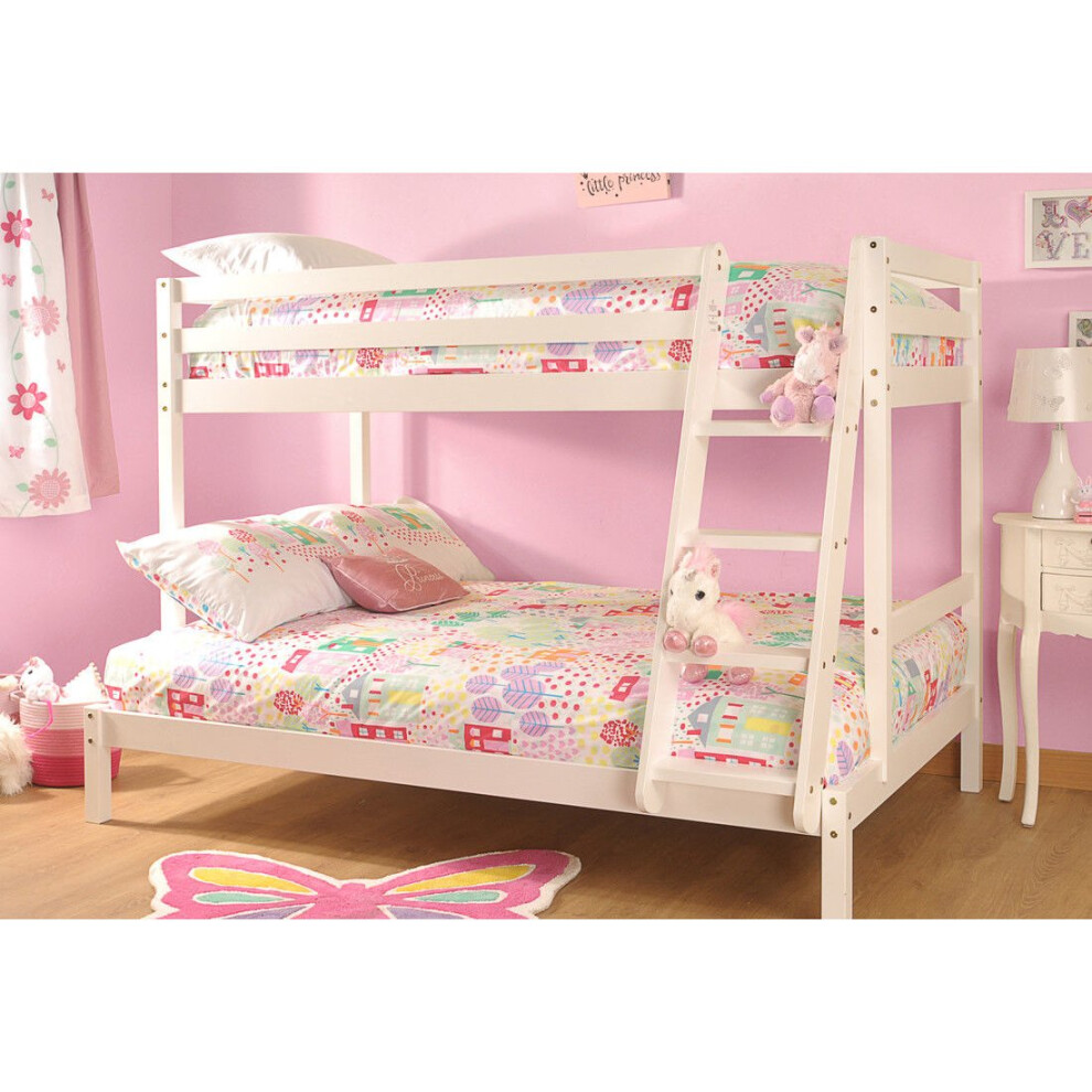 (White) Bexley Wooden Triple Bunk Bed