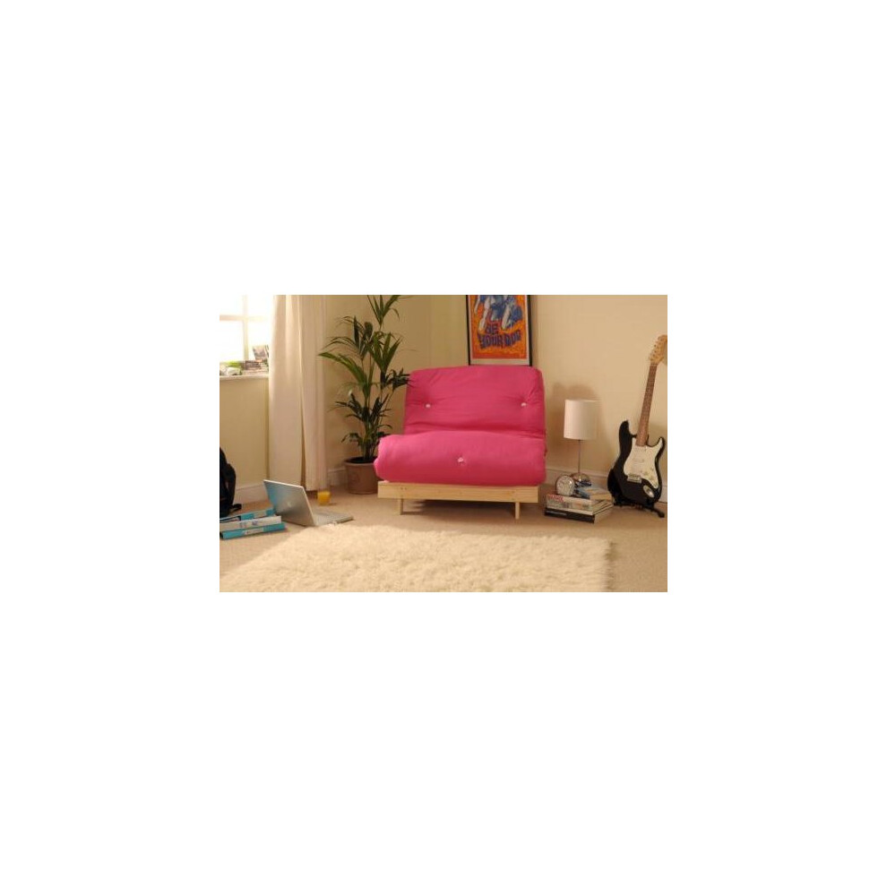 (Pink, Small Single) Comfy Living Albury Futon Sofa Bed