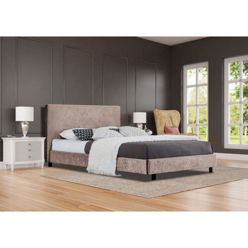 Comfy Living (5ft Kingsize, Truffle) Ezekiel Crushed Velvet Bed Frame