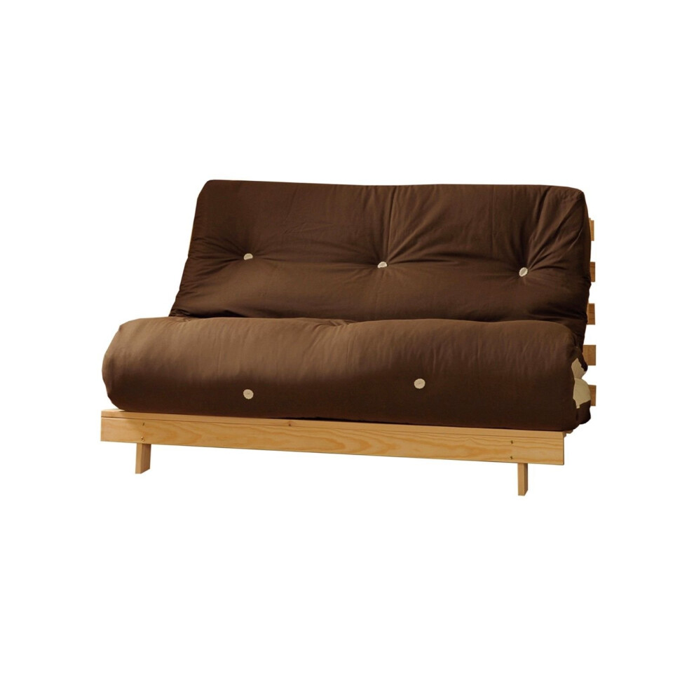 (Cream & Chocolate, Double) Comfy Living Albury Futon Sofa Bed