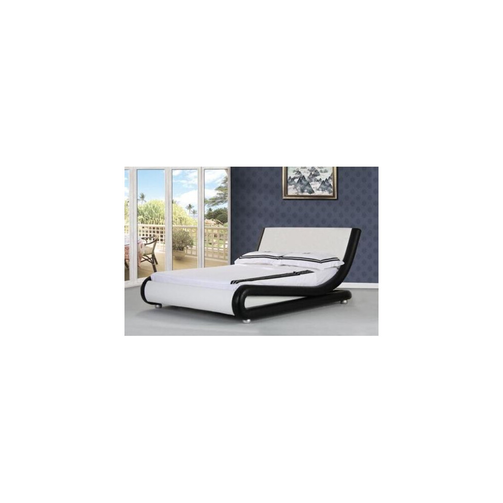 Comfy Living (5Ft Kingsize, ) Jaxon Faux Leather Bed Frame White