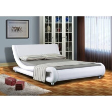 (5ft Kingsize, Black/White) Jaxon Faux Leather Bed Frame