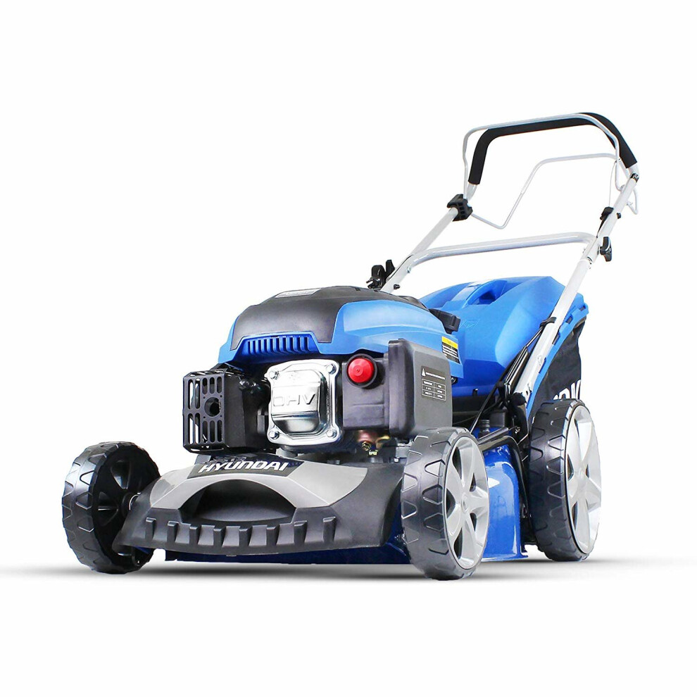 Hyundai 4-stroke Petrol Lawn Mower Cutting Width 18" / 46cm 139 Cc Self Propelled Bundled With 1 Ltr Oil HYM460SP