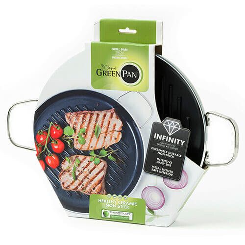 GreenPan GreenPan CC000683-001 Essentials Griddle Pan, Aluminium, Black 2