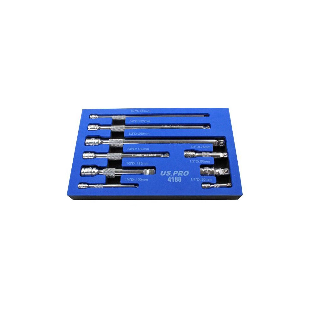 Us Pro Tools 9Pc Wobble Bar Extension Set 1/4 3/8 1/2 Dr 4188