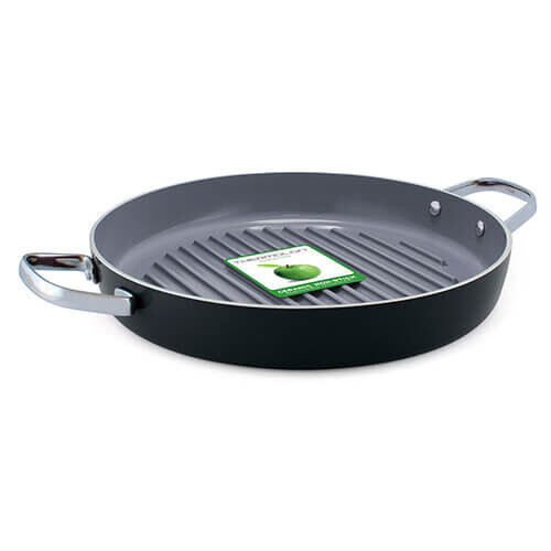 GreenPan GreenPan CC000683-001 Essentials Griddle Pan, Aluminium, Black