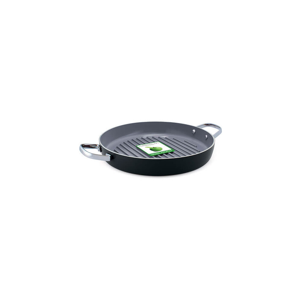 GreenPan CC000683-001 Essentials Griddle Pan, Aluminium, Black