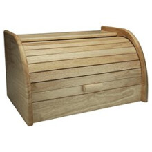 Wooden Bread Bin Roll Top Food Bread Home Kitchen Storage Rack Holder Beech Wood