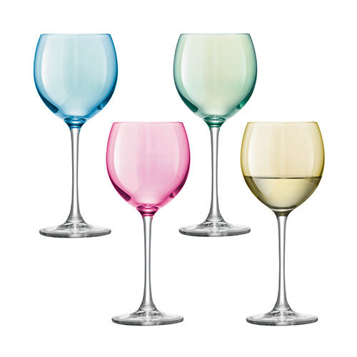 LSA International LSA International 400 ml Metallic Polka Wine Glass, Assorted (Pack of 4)