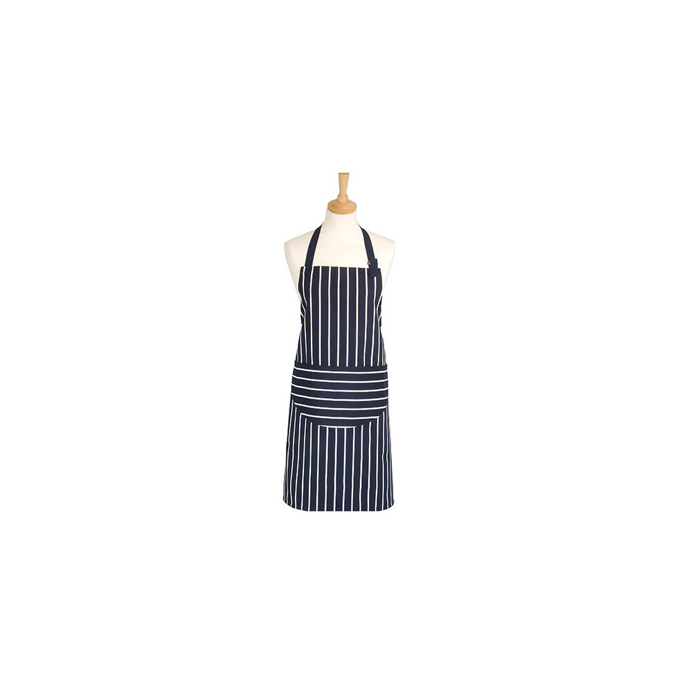 Rushbrookes Navy Blue Butchers Stripe Apron