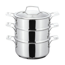 Stellar Three Tier Steamer Set, Silver, 18 cm